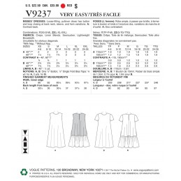 Vogue Sewing Pattern V9237 Women's Misses' A-Line Back Ruffle Dress