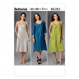 Butterick Sewing Pattern 6283 Misses' Knee Length Pullover Dress