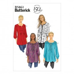 Butterick Sewing Pattern 5861 Misses' Tunic Pullover Top
