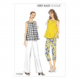 Vogue Sewing Pattern V9258 Women's Sleeveless Tops With Pull-On Pants