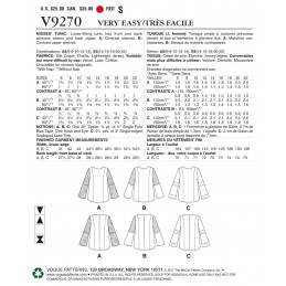 Vogue Sewing Pattern V9270 Women's Princess Seam Tunics With Zipper