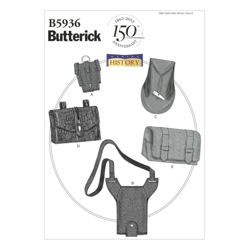 Butterick Sewing Pattern 5936 Costume Gauntlet Water Bottle Carrier & Pouches