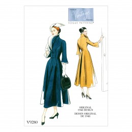 Vogue Sewing Pattern V9280 Women's Vintage High Collar Fit & Flare Dress