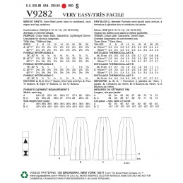 Vogue Sewing Pattern V9282 Women's High-Waist Trousers With Button Detail