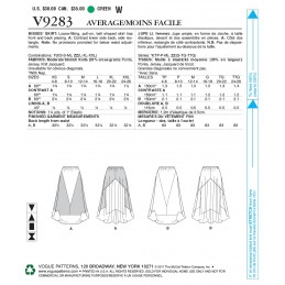 Vogue Sewing Pattern V9283 Women's Elastic Waist Skirt With Side Detail