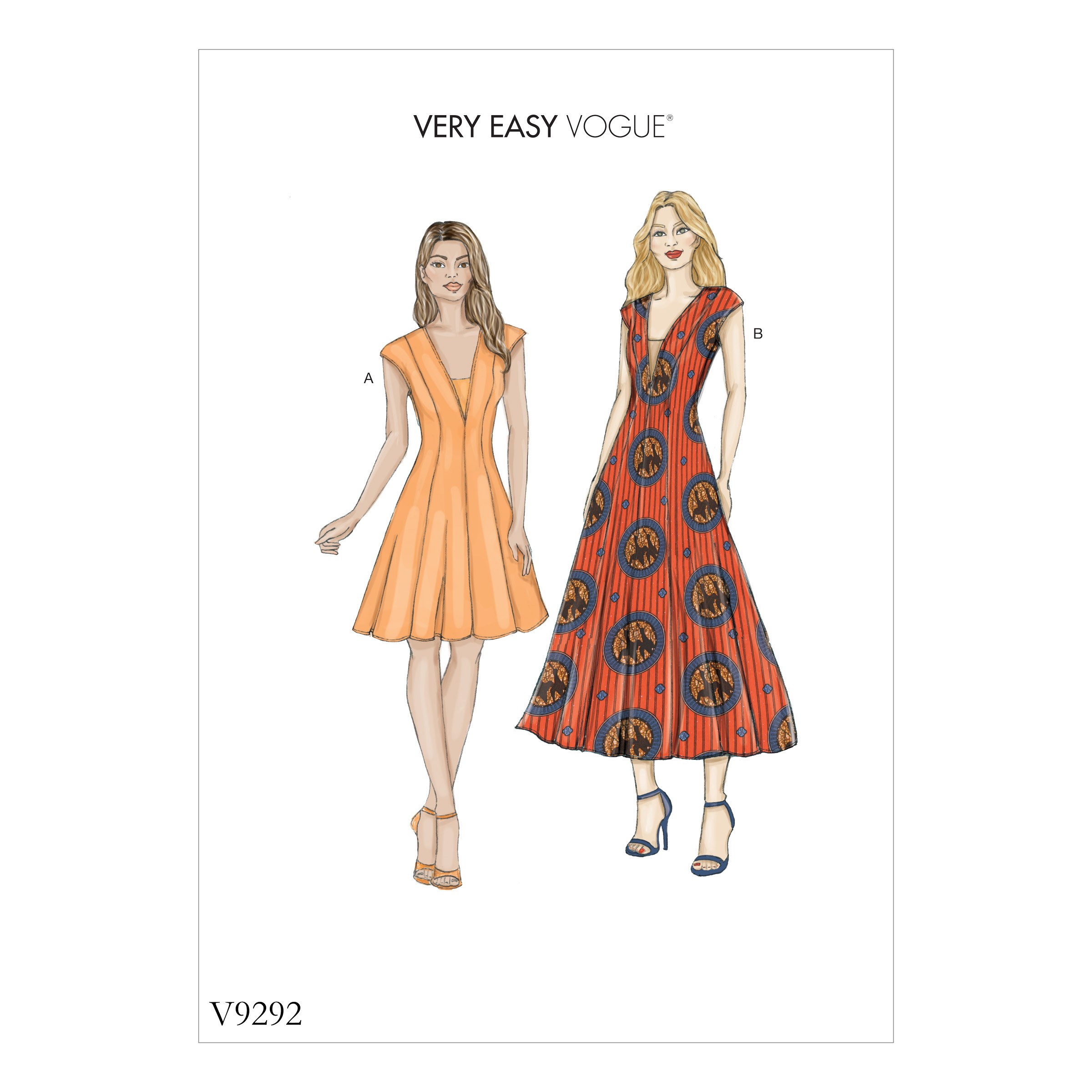 Vogue Sewing Pattern V9292 Women's Misses' Dresses And Dickie