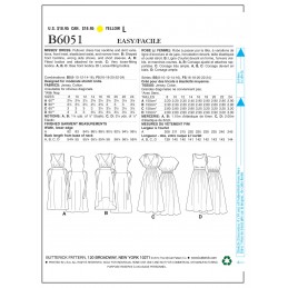 Butterick Sewing Pattern 6051 Misses' Pullover Long Dress