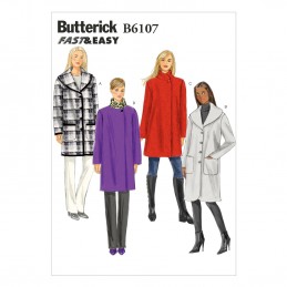 Butterick Sewing Pattern 6107 Misses' Loose Fitting Unlined Jacket Coat