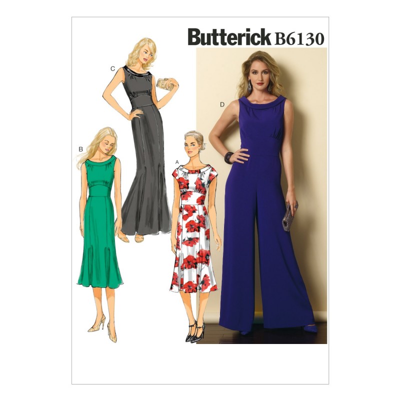Butterick Sewing Pattern 6130 Misses' Dress & Jumpsuit