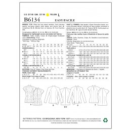 Butterick Sewing Pattern 6134 Misses' Fitted Outdoor Top