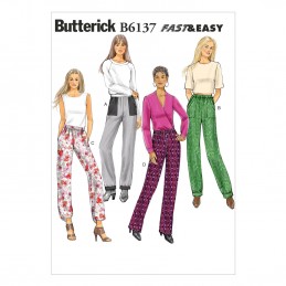 Butterick Sewing Pattern 6137 Misses' Semi Fitted Trousers
