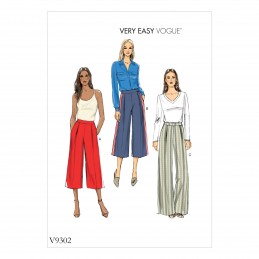 Vogue Sewing Pattern V9302 Women's Trousers With Front Pleats & Zip