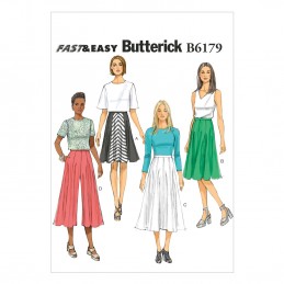 Butterick Sewing Pattern 6179 Misses' Culottes & Skirt