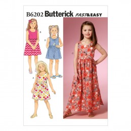 Butterick Sewing Pattern 6202 Children's Girls Summer Dress & Culottes