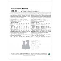 Butterick Sewing Pattern 6211 Misses' Vintage Dress & Belt