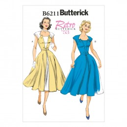 Butterick Sewing Pattern 6211 Misses' Vintage Dress & Belt