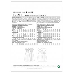 Butterick Sewing Pattern 6212 Misses' Pullover Back Wrap Dress