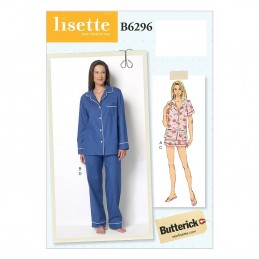 Butterick Sewing Pattern 6296 Misses' Pyjama Top Shorts & Trousers