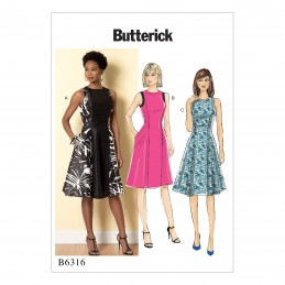 Butterick Sewing Pattern 6316 Misses' Fit & Flare Evening Dresses