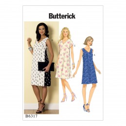 Butterick Sewing Pattern 6317 Misses' Pullover V-Neck Dresses