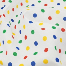 8mm Polycotton Fabric Polka Dots Spots Dotty Multi Craft Dress