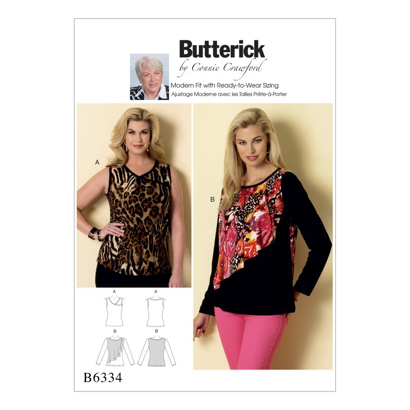 Butterick Sewing Pattern 6334 Misses' Sleeveless Flounce Overlay Tops