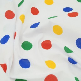 25mm Polycotton Fabric Polka Dots Spots Dotty Multi Craft Dress