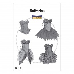 Butterick Sewing Pattern 6338 Misses' Curve-Hem Corsets & Skirts