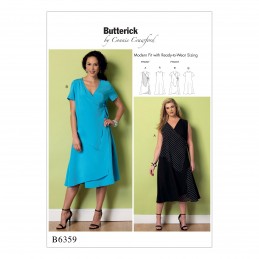 Butterick Sewing Pattern 6359 Misses' Wrap Dress with Overlays