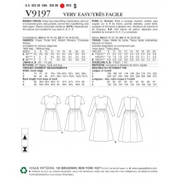Vogue Sewing Pattern V9197 Women's Dress Jewel-Neck Gathered Skirt Dresses