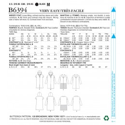 Butterick Sewing Pattern 6394 Misses' Shawl Collar Coats