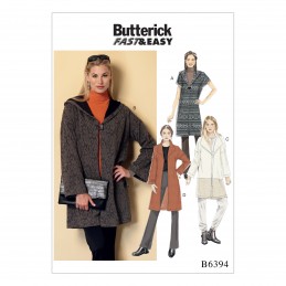 Butterick Sewing Pattern 6394 Misses' Shawl Collar Coats