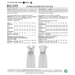 Butterick Sewing Pattern 6399 Misses' Drop Waist Dress With Oversized Bow