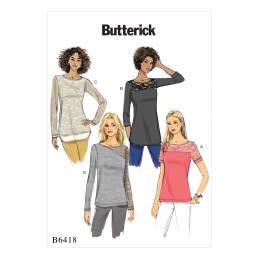 Butterick Sewing Pattern 6418 Misses' Knit Lace Detail Top