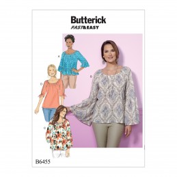Butterick Sewing Pattern 6455 Misses' Gathered Raglan Sleeve Top