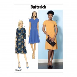 Butterick Sewing Pattern 6480 Misses' Fitted Dress Neck & Sleeve Variations