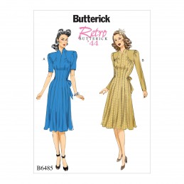 Butterick Sewing Pattern 6485 Misses' Dress With Shoulder & Bust Detail Waist Tie
