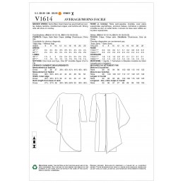 Vogue Sewing Pattern V1614 Women's Dress with Asymmetrical Overlay