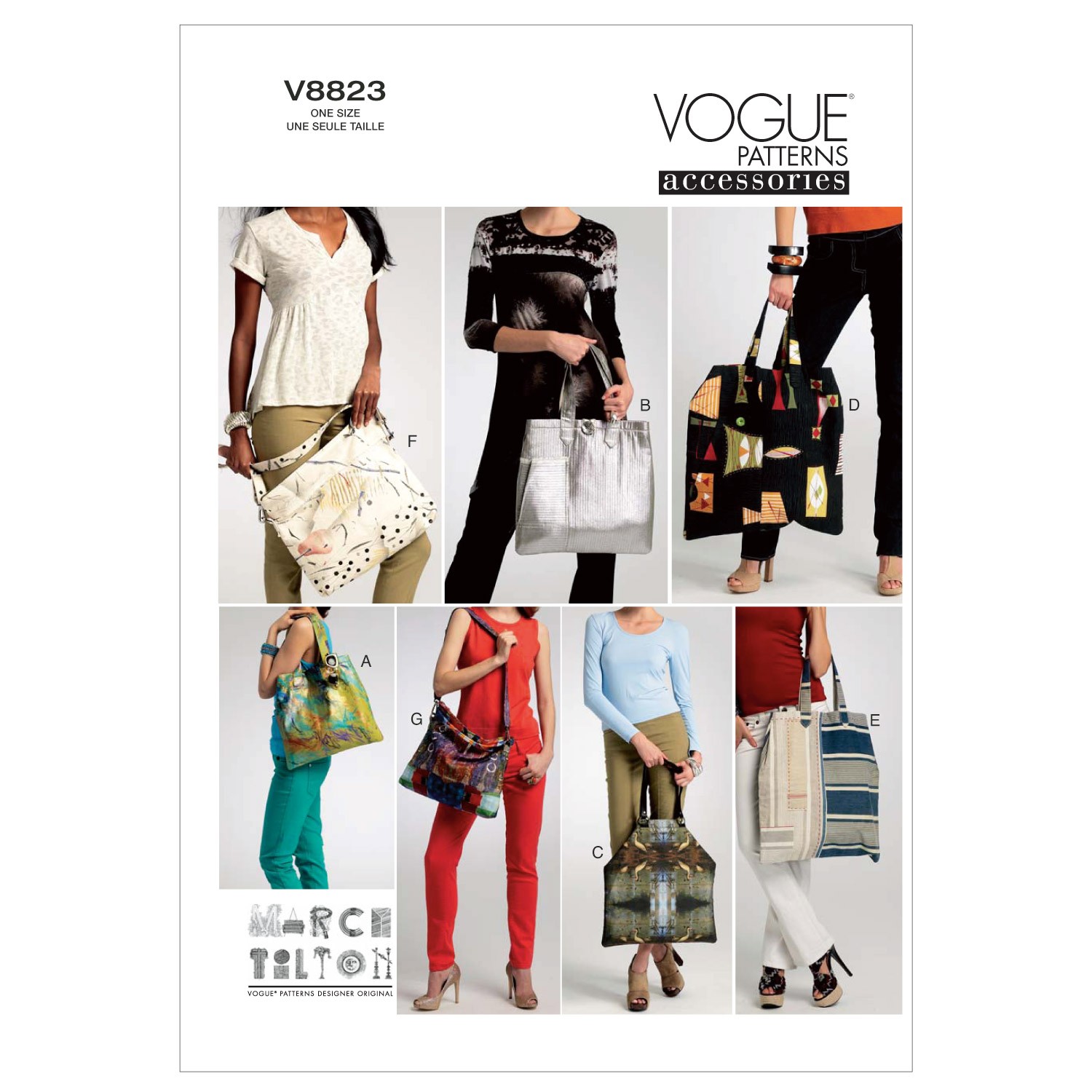 Vogue Sewing Pattern V8823 Women's Hand Bags In Various Styles