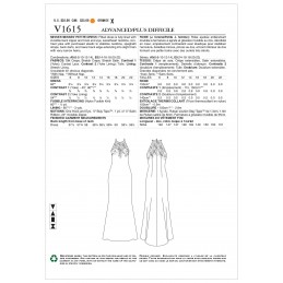 Vogue Sewing Pattern V1615 Women's Fitted Dress with High Neckline Contrast Yoke