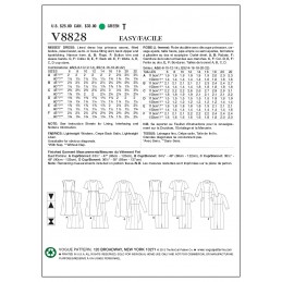Vogue Sewing Pattern V8828 Women's Dress