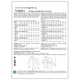 Vogue Sewing Pattern V8884 Women's Coat And Belt