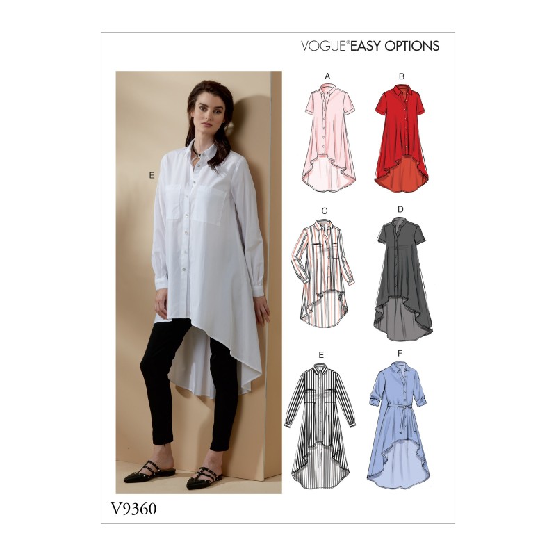 Vogue Sewing Pattern V9360 Women's Hi-Low Hem Shirt Blouse Tunic