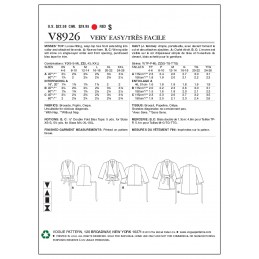 Vogue Sewing Pattern V8926 Women's Misses' Wrap Top