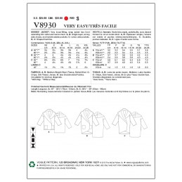 Vogue Sewing Pattern V8930 Women's Wrap Jacket Coat