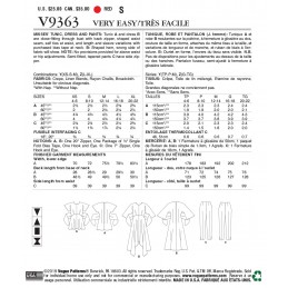 Vogue Sewing Pattern V9363 Women's Tunics Dresses and Trousers
