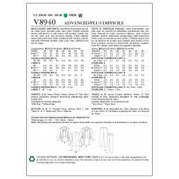 Vogue Sewing Pattern V8940 Men's Jacket And Trousers