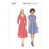 Vogue Sewing Pattern V8970 Women's Buttoned Dress With Pleats