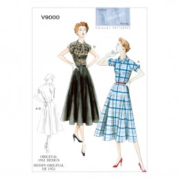Vogue Sewing Pattern V9000 Women's Vintage Dress And Belt