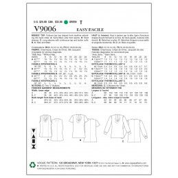 Vogue Sewing Pattern V9006 Women's Top With Draped Neck Line